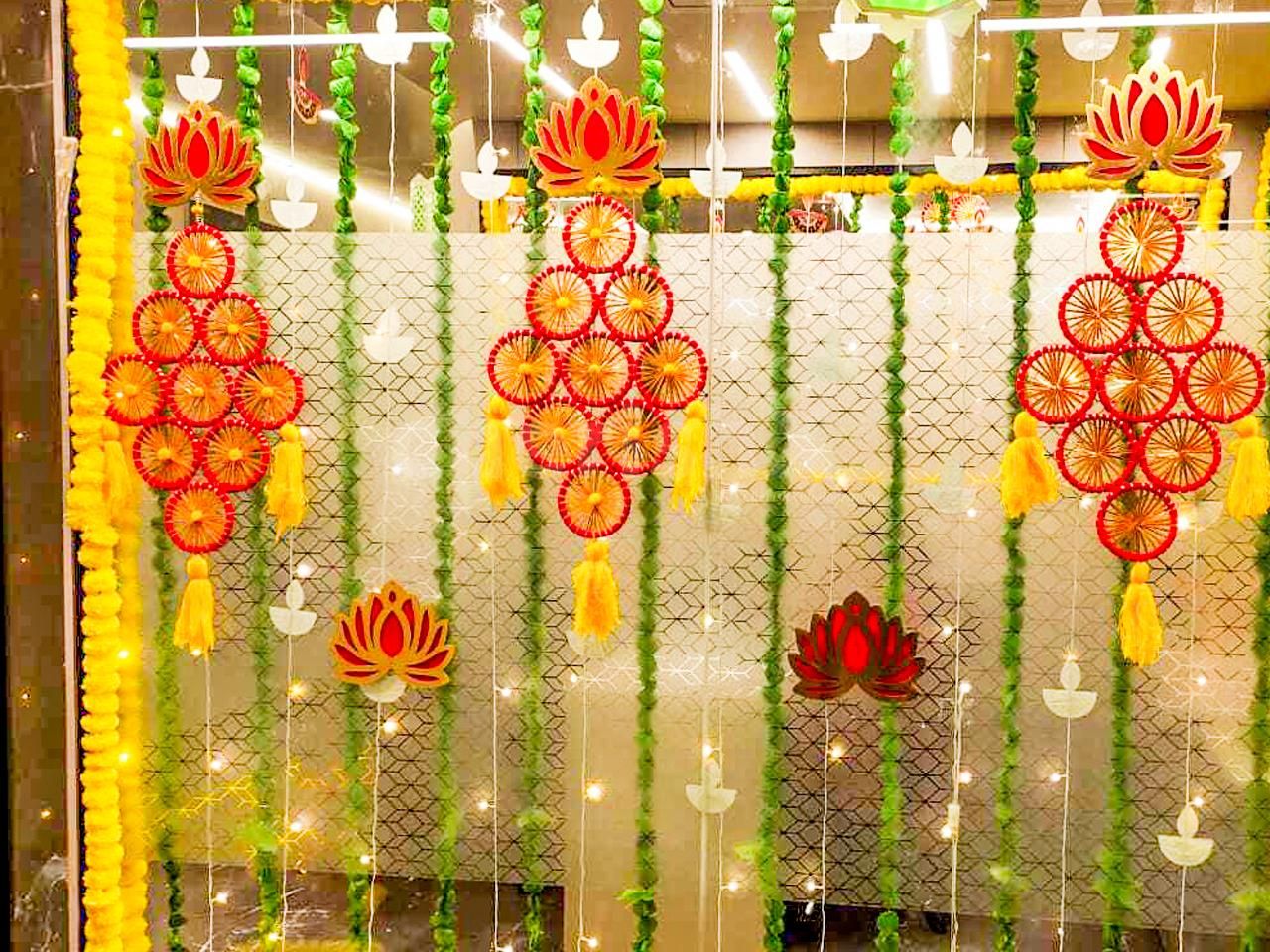 Big kite hangings add a playful and culturally significant meaning to the office decor