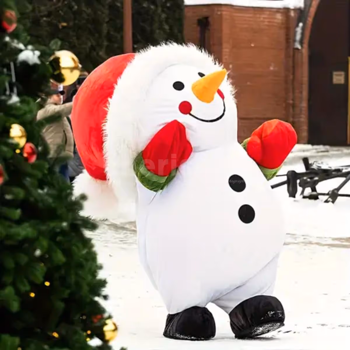 Bulky Life-size Snowman Mascot