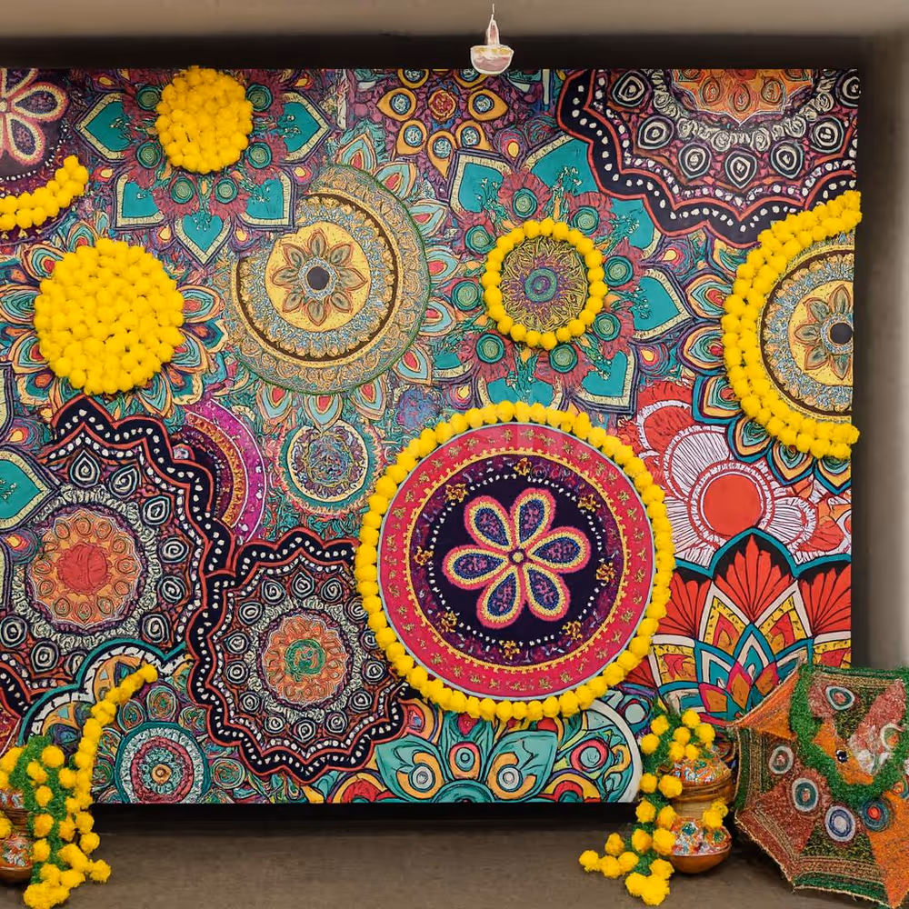 Mandala Decoration for Office Backdrop for Diwali