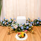 Fairy lights infuses subtle softness to the overall setup creating a joyful ambiance
