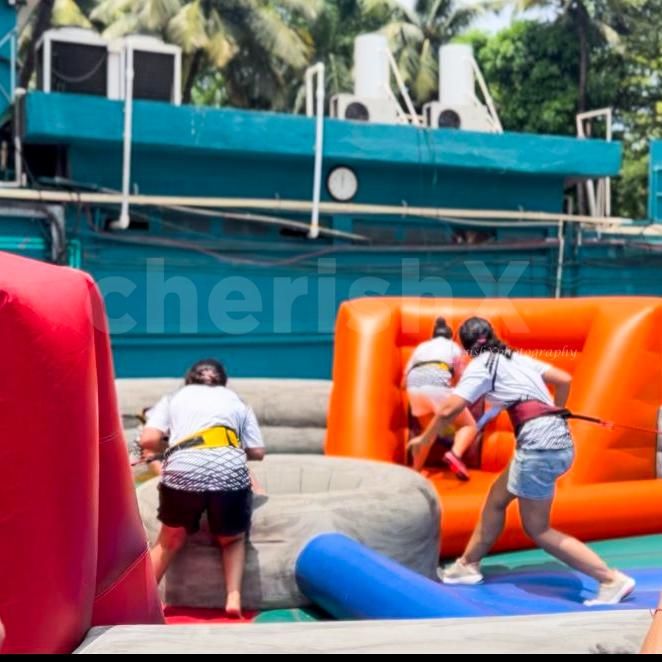 Soft bungee cords ensure safety while adding a fun pull-back twist