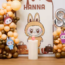 Quirky Labubu character cutouts and print on the flex brightens up the scene