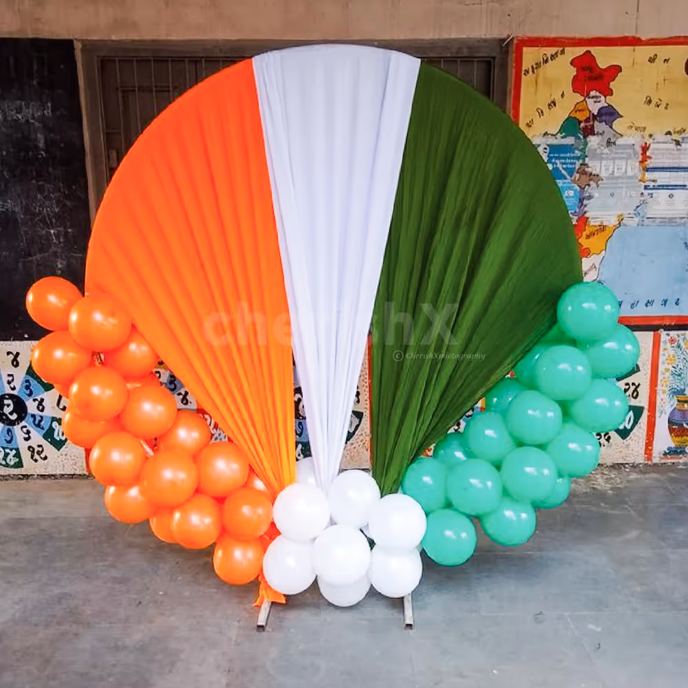 Ring backdrop with fabric draping crafts National canopy structure