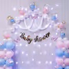 Baby shower full of lovely pastels lights and a soft flex