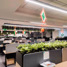 Bouncing kites from the ceiling creates a thoughtful design in harmony