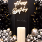 Soft ambient LED lighting brings warmth to the celebration.