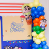 Cartoon cutouts that bring Shinchan's world into existence.