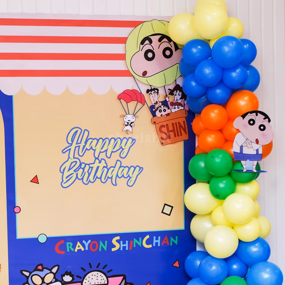 Cartoon cutouts that bring Shinchan's world into existence.