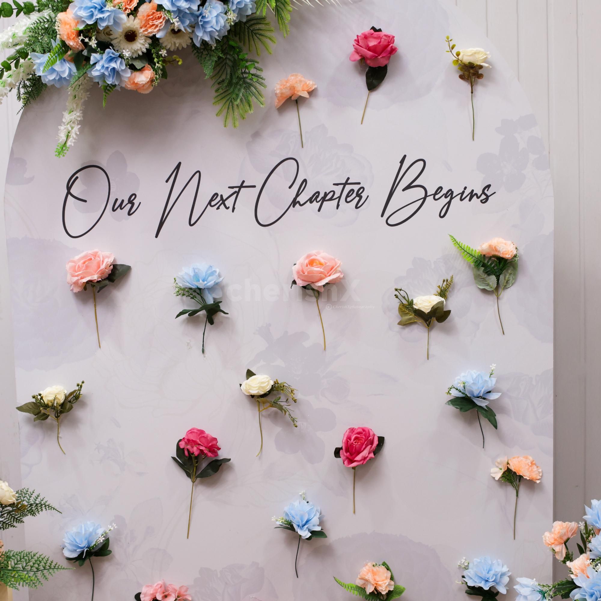 Express merriment with beautiful flowers engagement decor setup