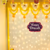 Artificial yellow garlands adds brightness to the reception area wall creatively