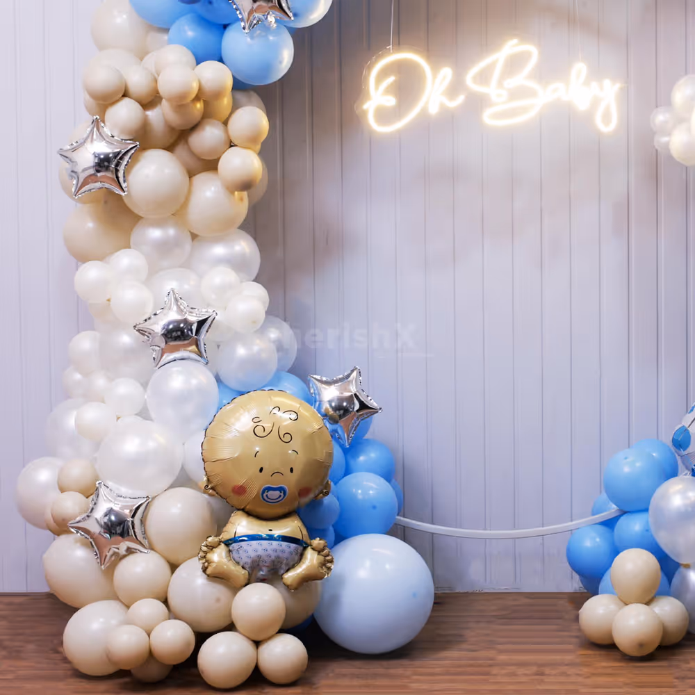 Tiny toes growing hearts celebrating the sweetest news with family joy baby shower decor