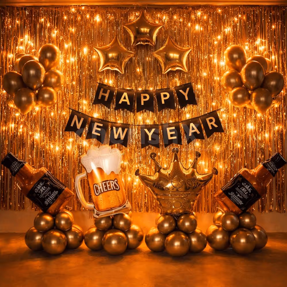 Drinks theme happy new year decoration