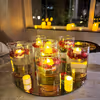 floating candle decor for romantic dining, private candlelight dining