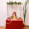 Tube rose strings make the pure and serene backdrop behind Bappa