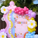 Custom sunboard backdrop with adorable birthday messaging.