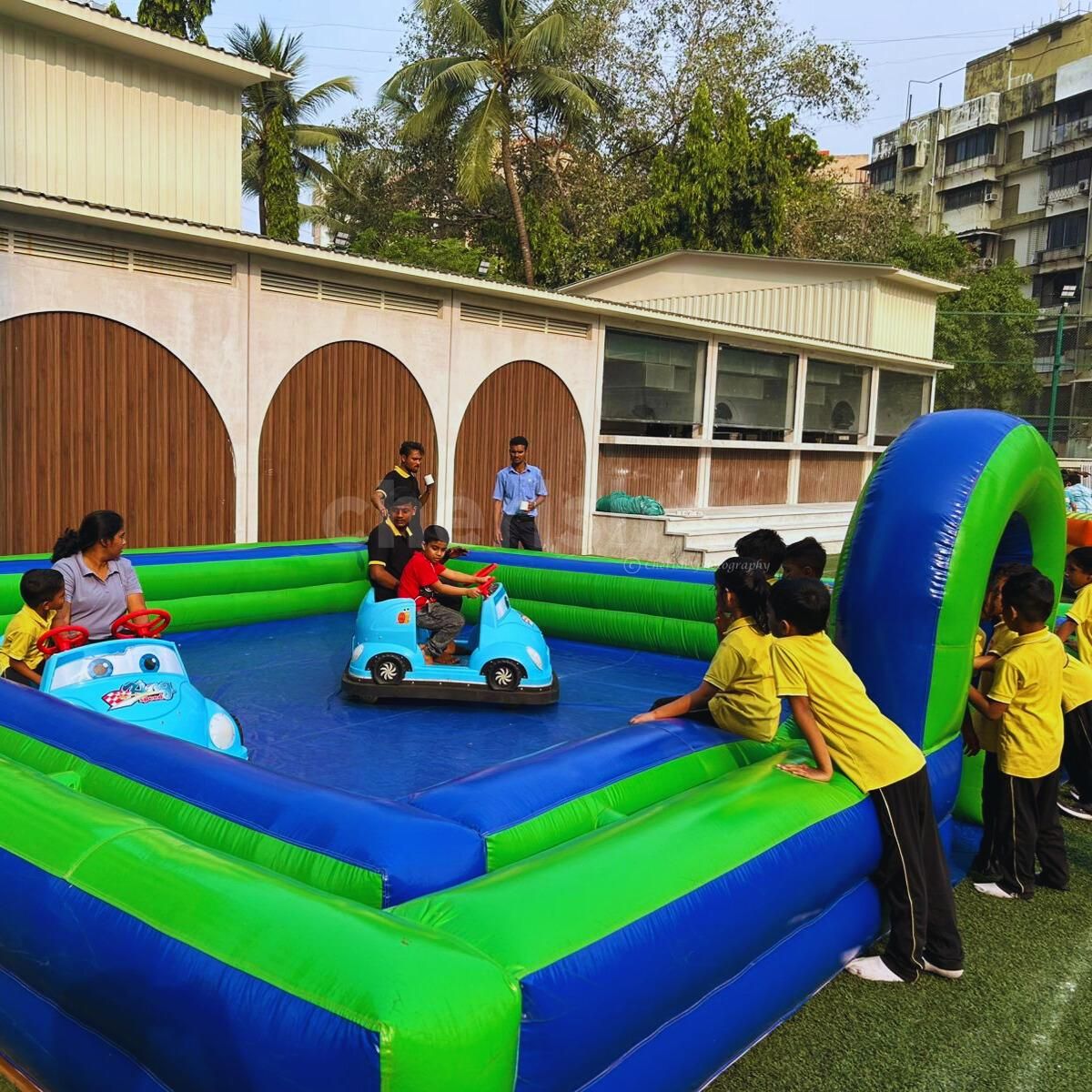 Cartoon-themed bumper cars add color, joy, and character to every child's driving adventure