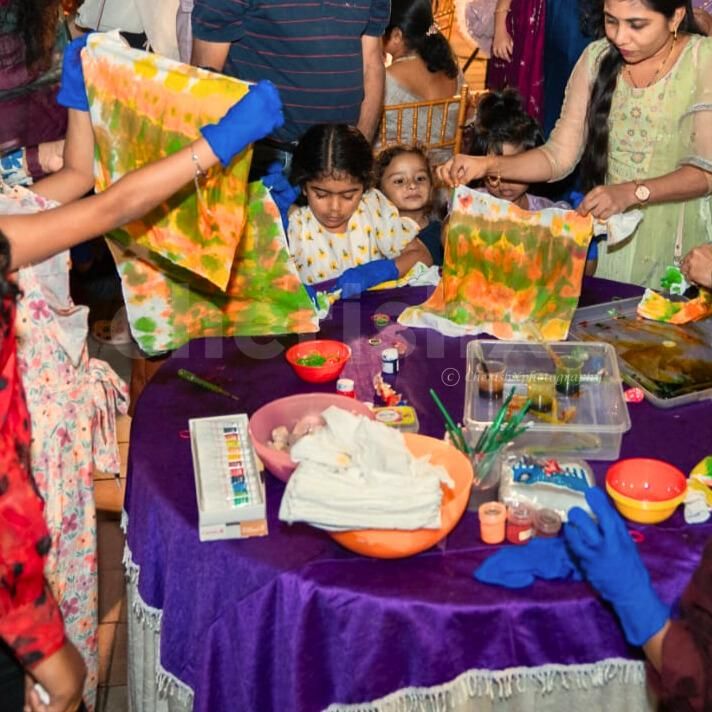 Bright dyes and creative hands at work