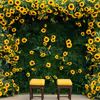 Comfortable twin chairs resting within a floral splash of sunshine.