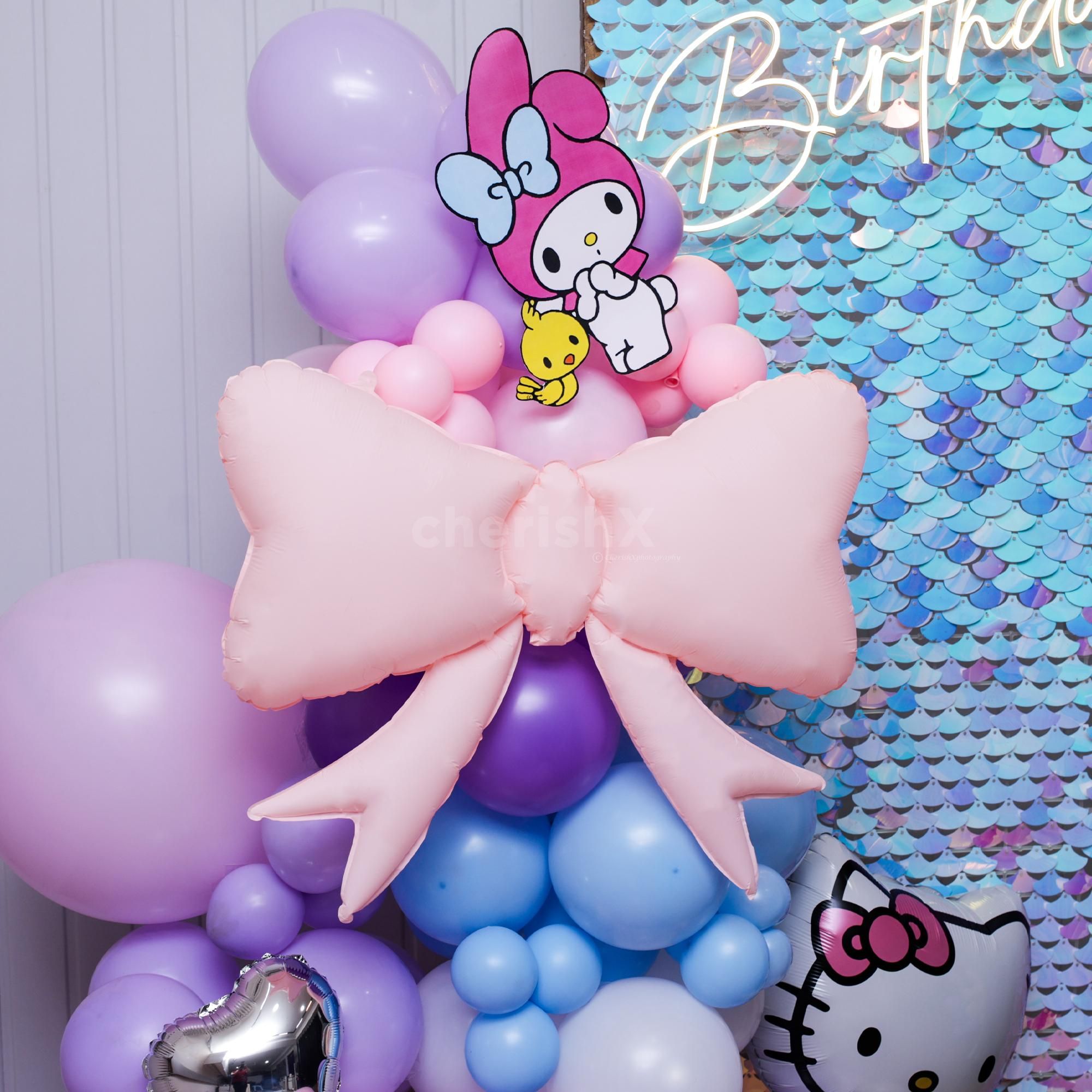 Heart-shaped foil balloons for a sweet finishing touch.