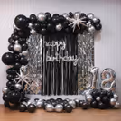 4D silver star foil balloons bring a celestial touch to the birthday decor