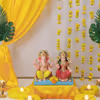 Ganpati bappa decoration with yellow color theme