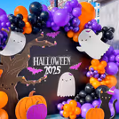 Perfect setup with balloons, banners, and playful, spooky Halloween decorations.