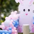 Minimal decor in pastel pinks and blues for indoor and outdoor celebrations
