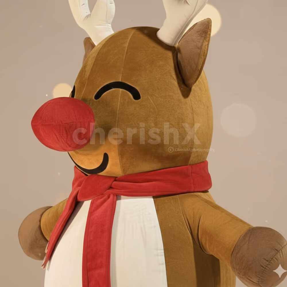 Our bulky reindeer is all set to pose for festive holiday pictures!
