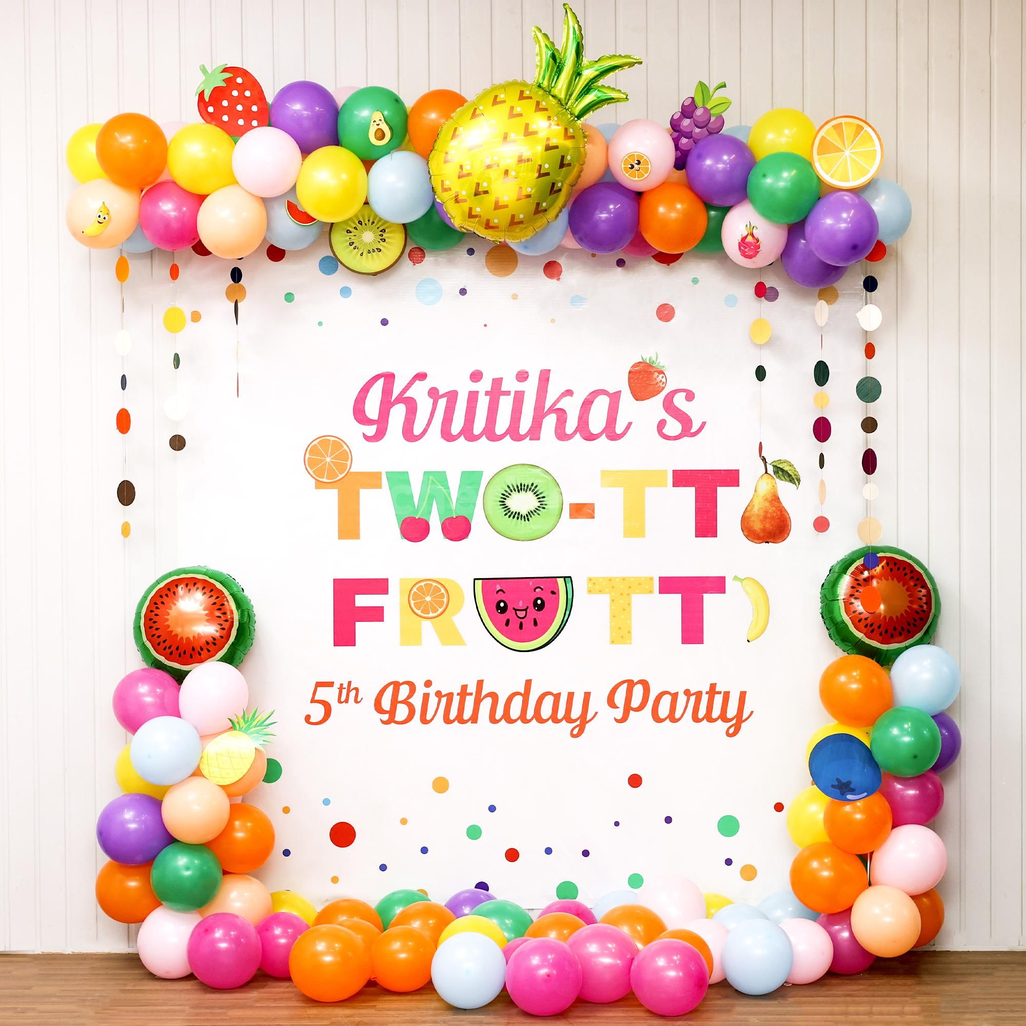 A fun-filled Tutti Frutti decoration for your child's birthday!