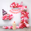 The perfect mix of pink foil and matte finish balloons is eye-catching and photogenic.