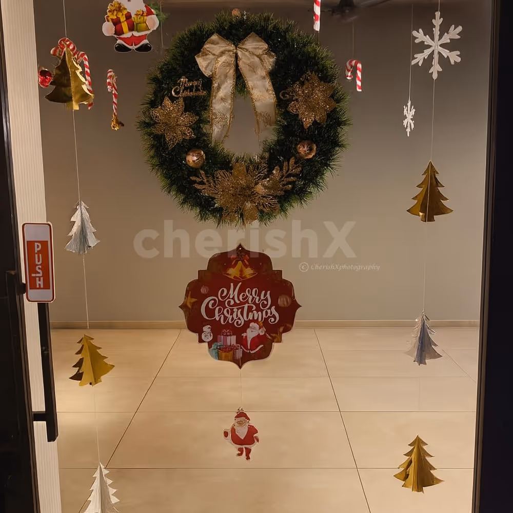 Christmas Bakery Entrance decoration decoration with Wreath