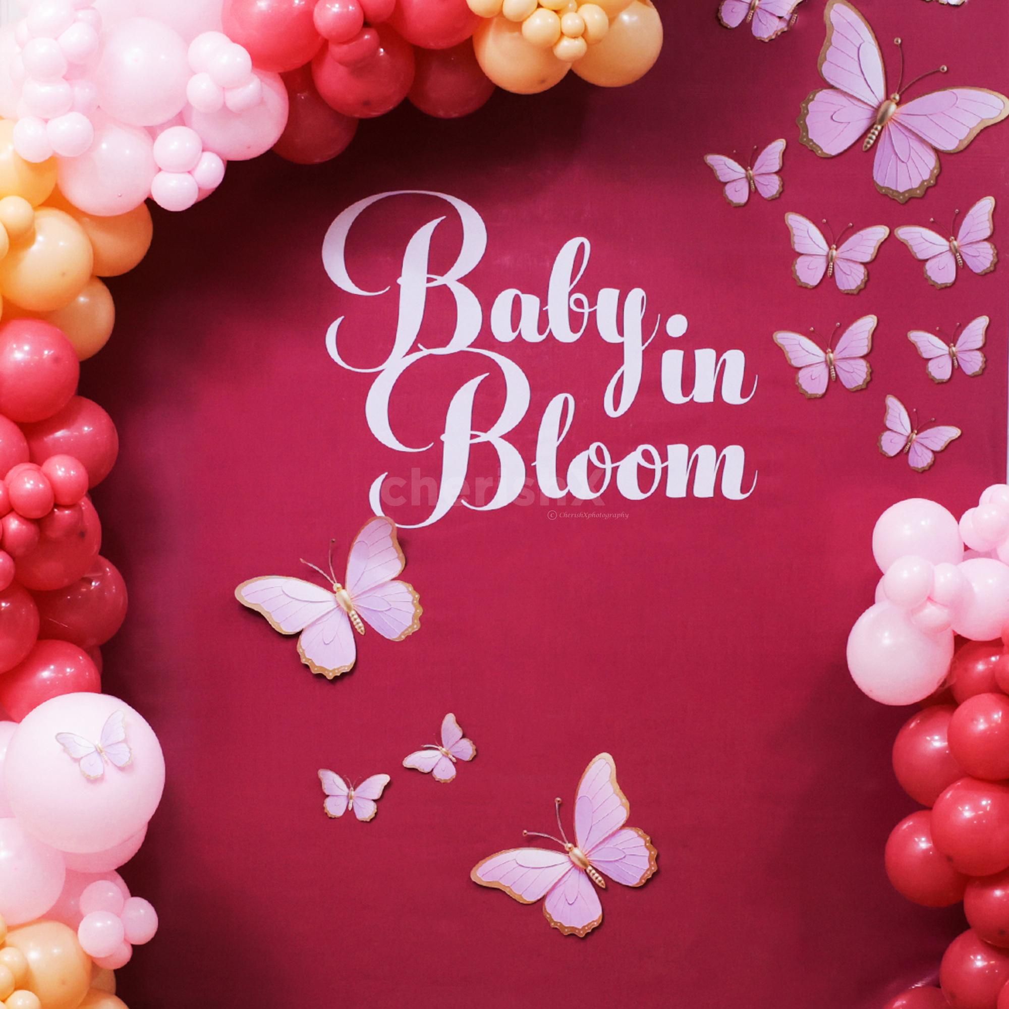 Blush balloons in the air our little angels almost here