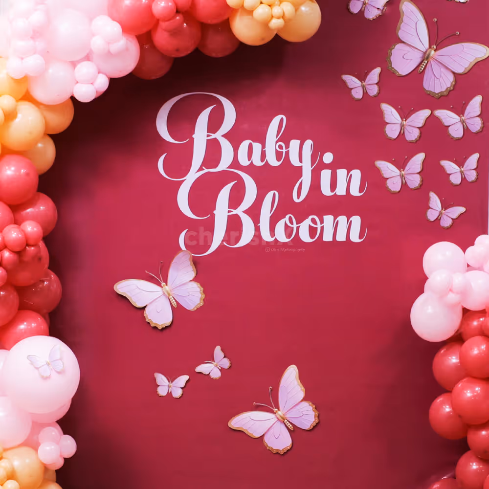 Blush balloons in the air our little angels almost here