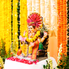 Lotus-shaped candle stands and pots reminds of purity and peace of puja