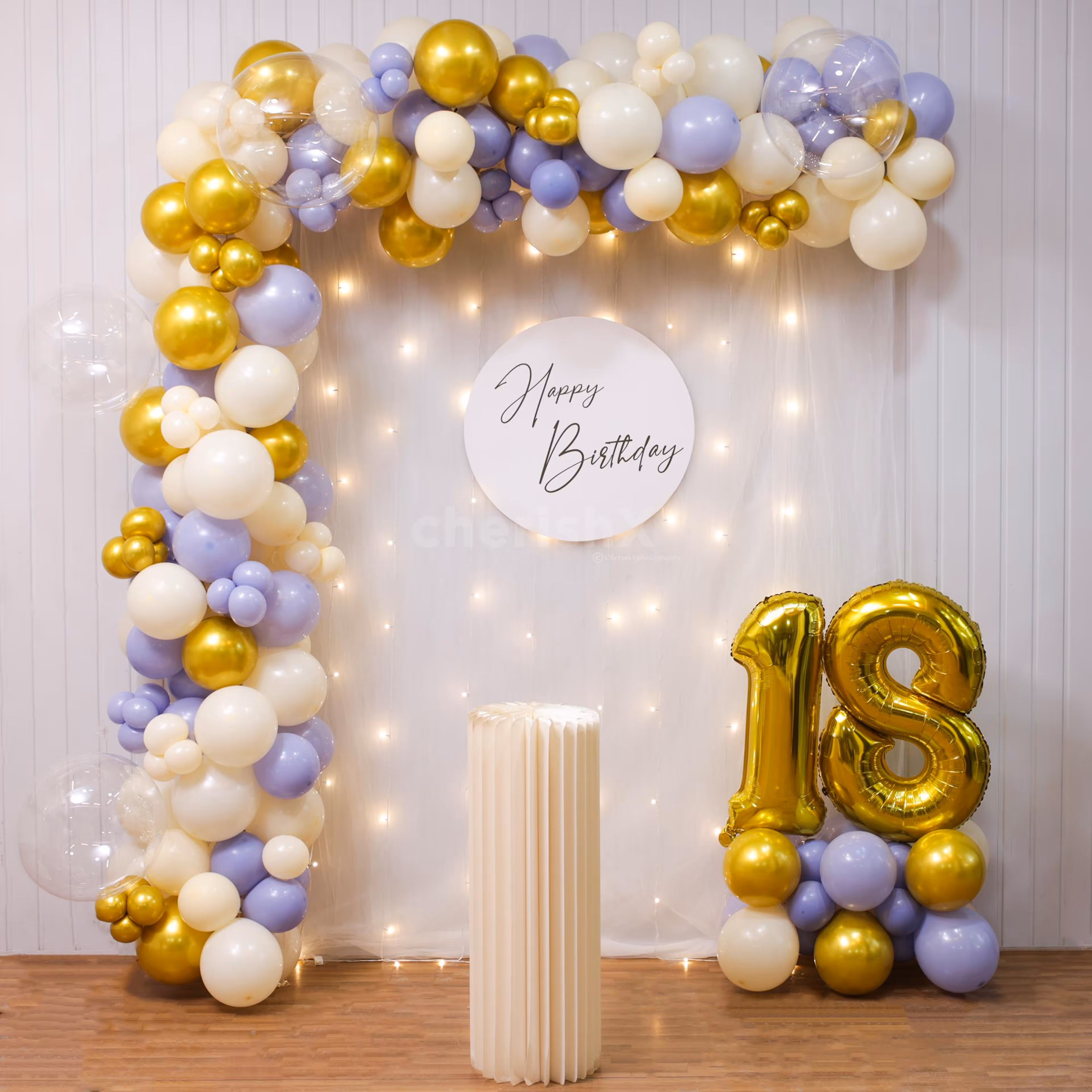 Colorful balloons and a Greek Table to level up a lame birthday venue