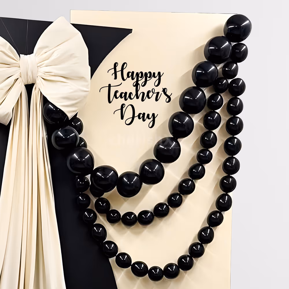 A gentle beige bow creates a harmony, bringing warmth and class