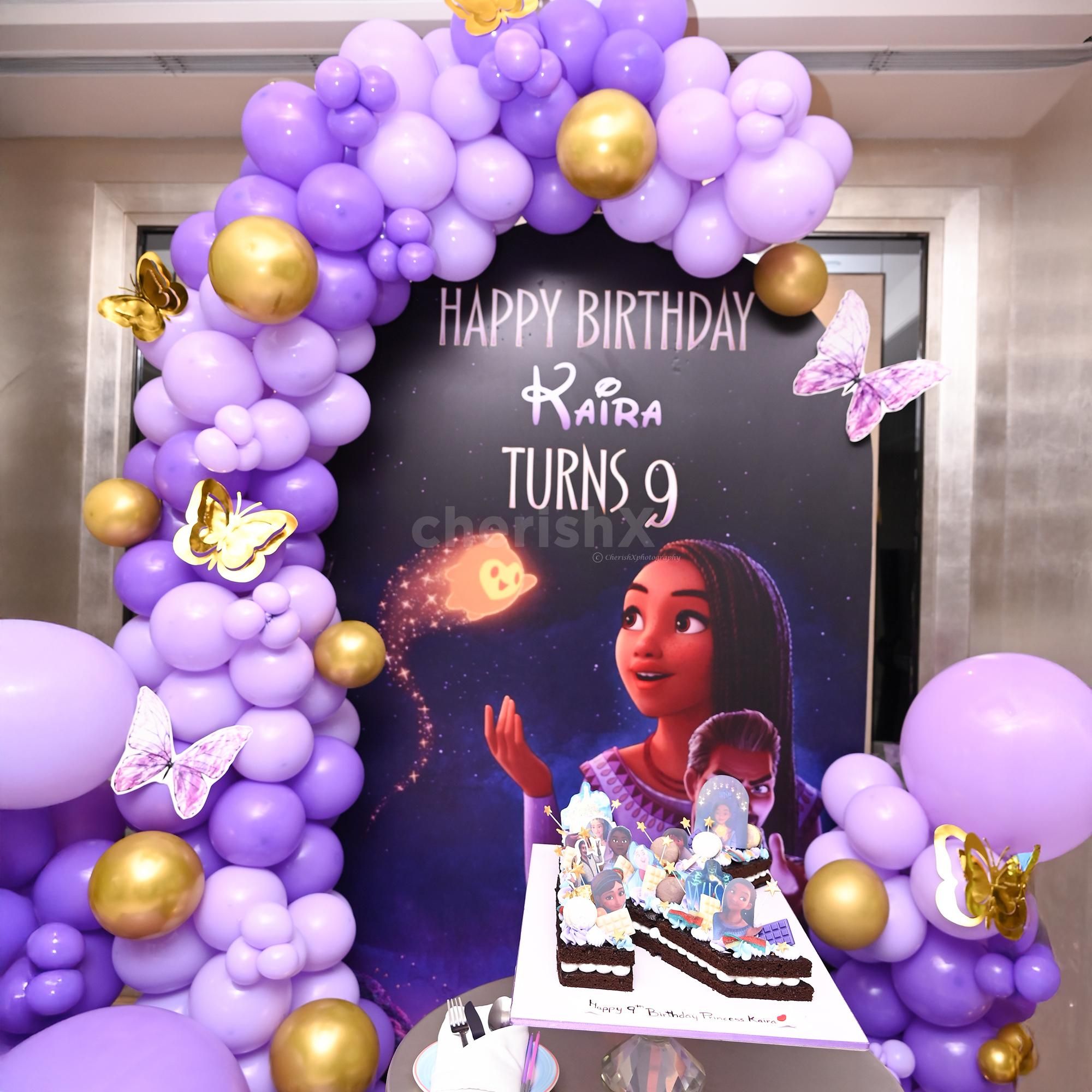 The celestial-themed floor completes the cosmic birthday atmosphere.