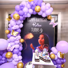 The celestial-themed floor completes the cosmic birthday atmosphere.