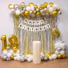 Add glamour to the birthday celebration with golden silver and white balloons