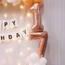 Four types of balloons, bunting and lighting set the party mode and vibes right