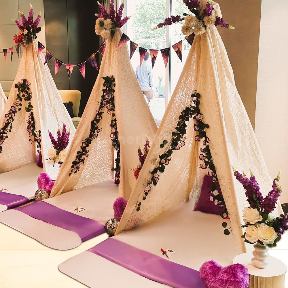 Wish themed tents with beautiful decoration to make sleepover memorable