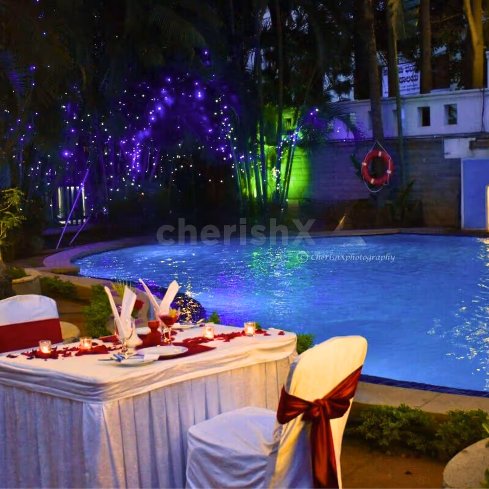Table for 2 at the Poolside for a Romantic Dinner in Koramangala