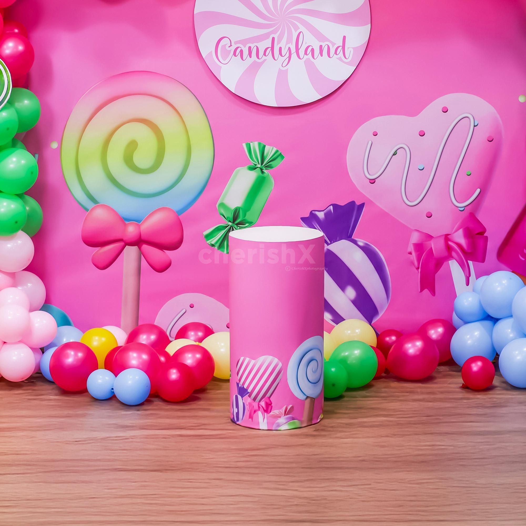 Colourful candy cutouts made from paper add playfulness and amaze children.`