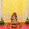 Fairy lights add sparkle for puja celebrations without overpowering venue lighting.
