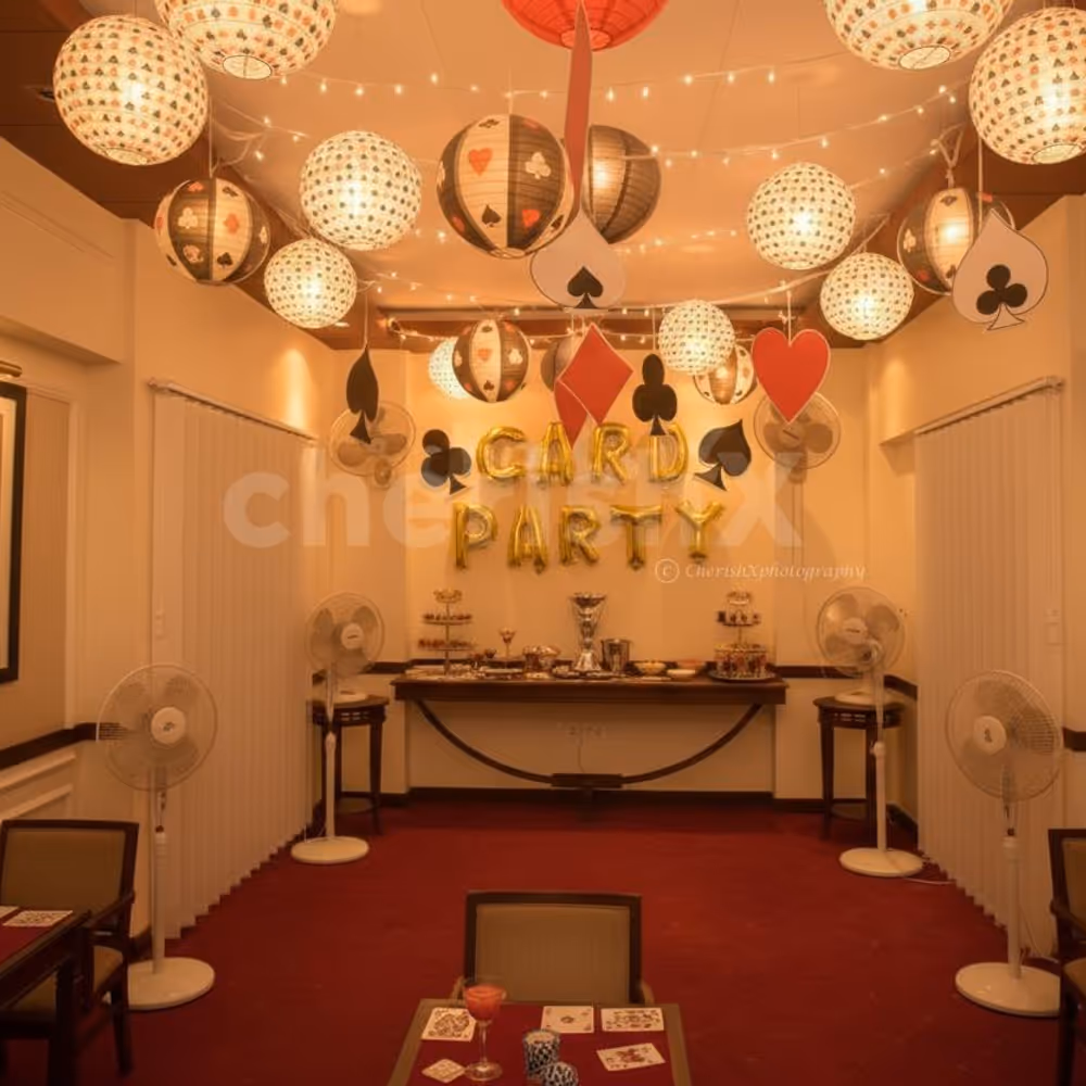 Poker lantern decoration for Diwali Card Party