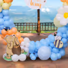 Pastel balloon ring yellow blue peach white.