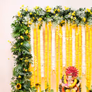 Floodlights bring in the needed focus and glow on the decor from the back
