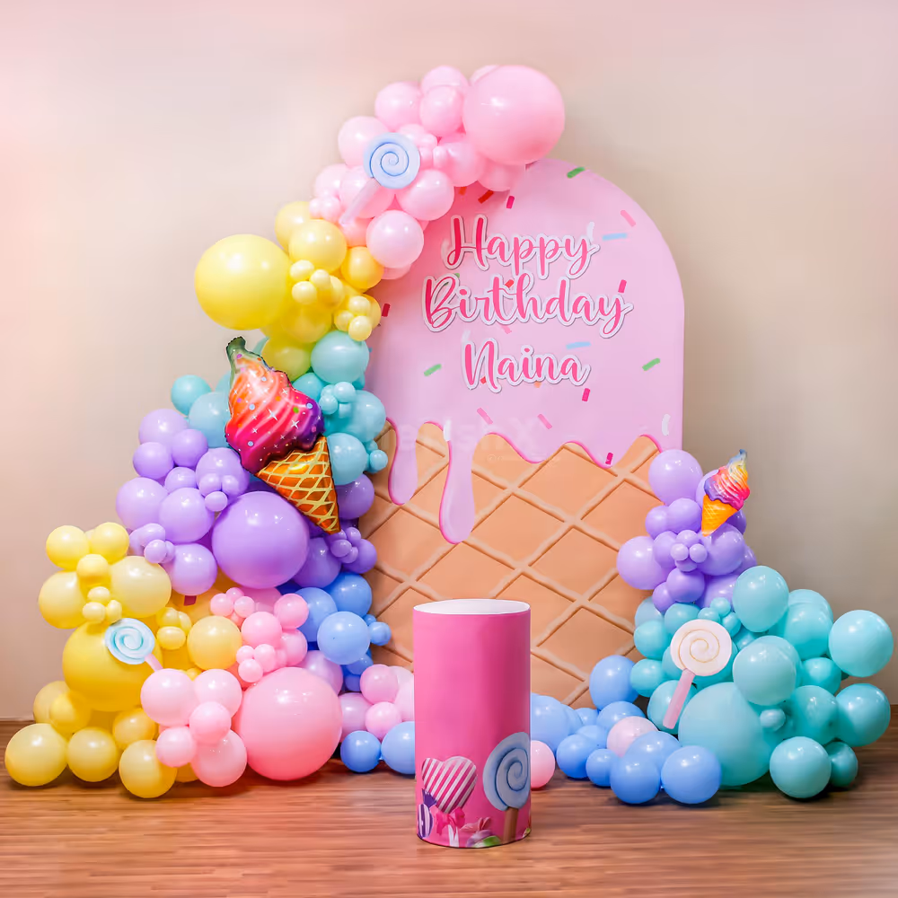 Candy cutouts add a mouth-watering twist to the celebration decor