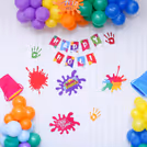 Color splash cutouts evoke the very essence of Holi!