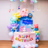 Swirls and stickers bring peppa pig birthday bash to life
